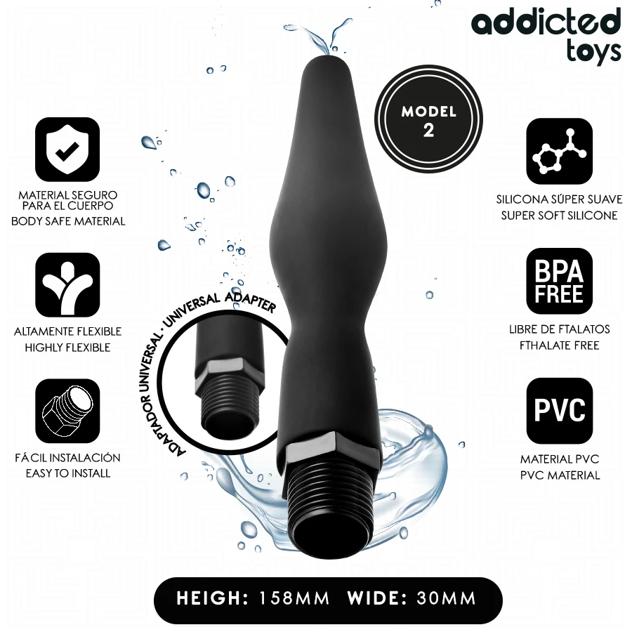 ADDICTED TOYS - PULITORE ANALE CON ADATTATORE UNIVERSALE MODELLO 2